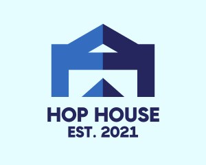 Blue House Silhouette logo design