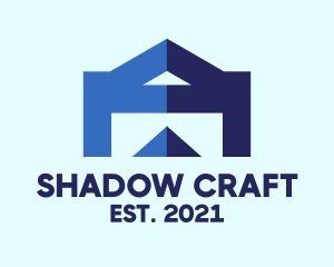 Blue House Silhouette logo design