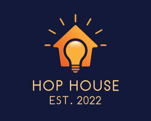 Smart Idea Bulb House  logo design