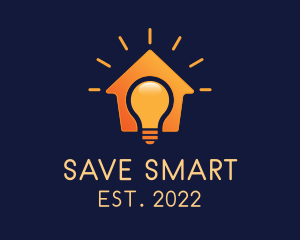 Smart Idea Bulb House  logo design