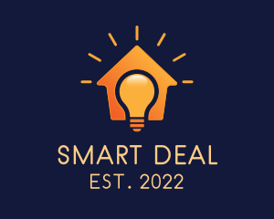 Smart Idea Bulb House  logo design