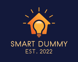 Smart Idea Bulb House  logo design