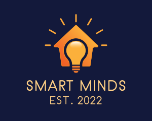 Smart Idea Bulb House  logo design