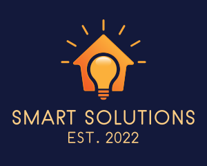 Smart Idea Bulb House  logo design