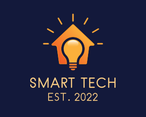 Smart Idea Bulb House  logo design