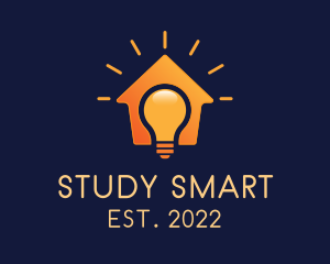 Smart Idea Bulb House  logo design