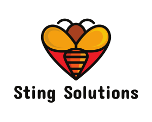 Bee Love Heart logo design