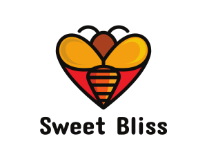 Bee Love Heart logo design