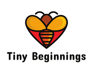 Bee Love Heart logo design