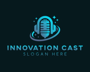 Podcaster Mic Radio logo design