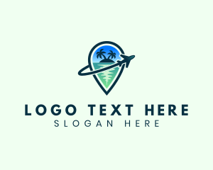 Tropical Location Pin Plane logo