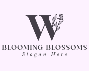 Blooming Flower Letter W logo