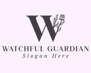 Blooming Flower Letter W logo design