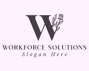 Blooming Flower Letter W logo design