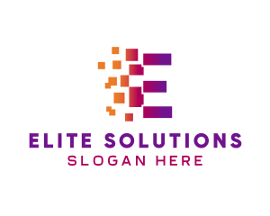 Digital Tech Software Letter E logo design
