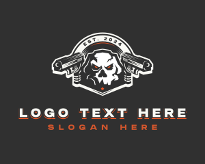 Skull Shooting Gun logo