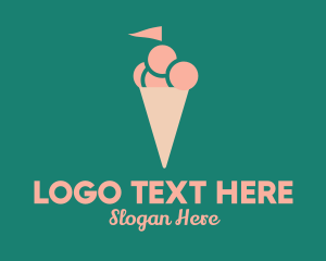 Cream - Ice Cream Flag logo design