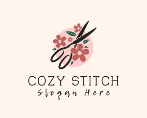 Flower Tailoring Scissor logo design