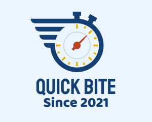 Stopwatch Timer Wing logo design