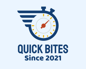 Stopwatch Timer Wing logo design