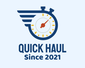 Stopwatch Timer Wing logo design