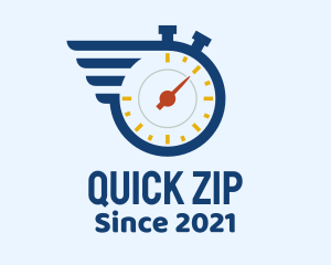 Stopwatch Timer Wing logo design