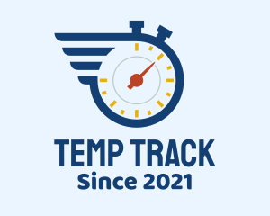 Stopwatch Timer Wing logo design