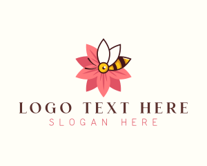 Bee Flower Insect logo