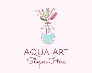 Watercolor Flower Vase logo