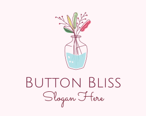 Watercolor Flower Vase logo design