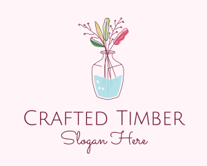 Watercolor Flower Vase logo design