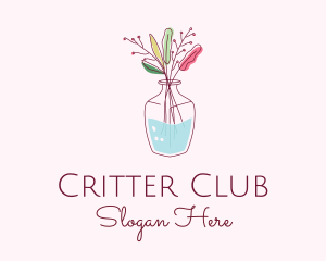 Watercolor Flower Vase logo design