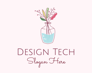 Watercolor Flower Vase logo design