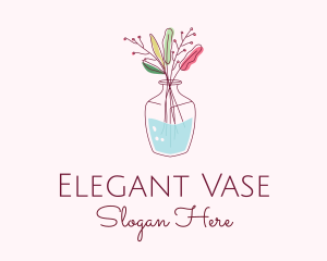 Watercolor Flower Vase logo