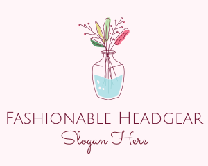 Watercolor Flower Vase logo design