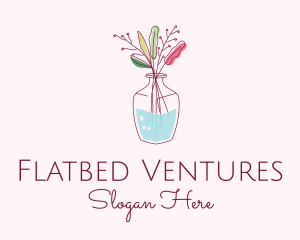 Watercolor Flower Vase logo design