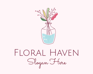 Watercolor Flower Vase logo