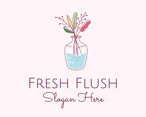 Watercolor Flower Vase logo design