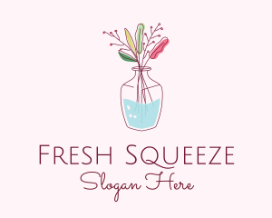 Watercolor Flower Vase logo design