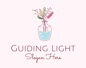 Watercolor Flower Vase logo design