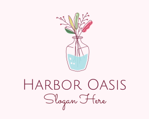 Watercolor Flower Vase logo design