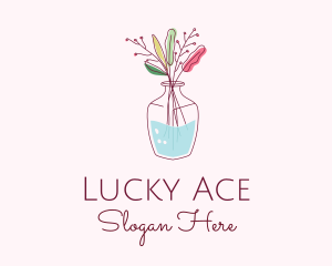 Watercolor Flower Vase logo design