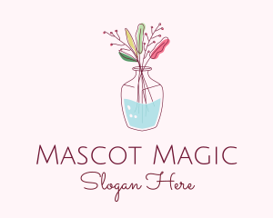 Watercolor Flower Vase logo design