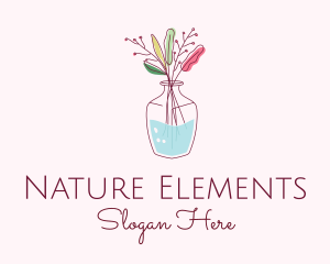 Watercolor Flower Vase logo design