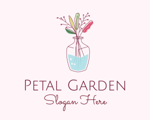 Watercolor Flower Vase logo design