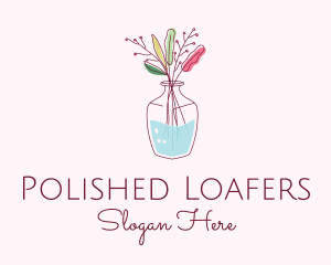 Watercolor Flower Vase logo design