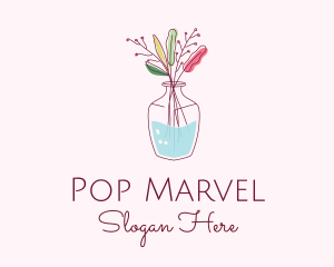 Watercolor Flower Vase logo design