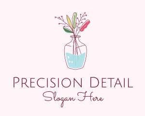 Watercolor Flower Vase logo design