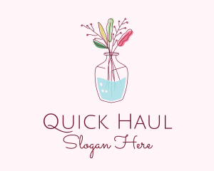 Watercolor Flower Vase logo design