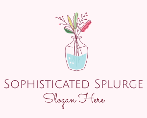 Watercolor Flower Vase logo design